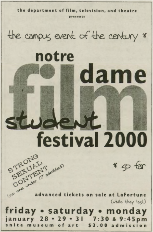 11th annual notre dame student film festival image