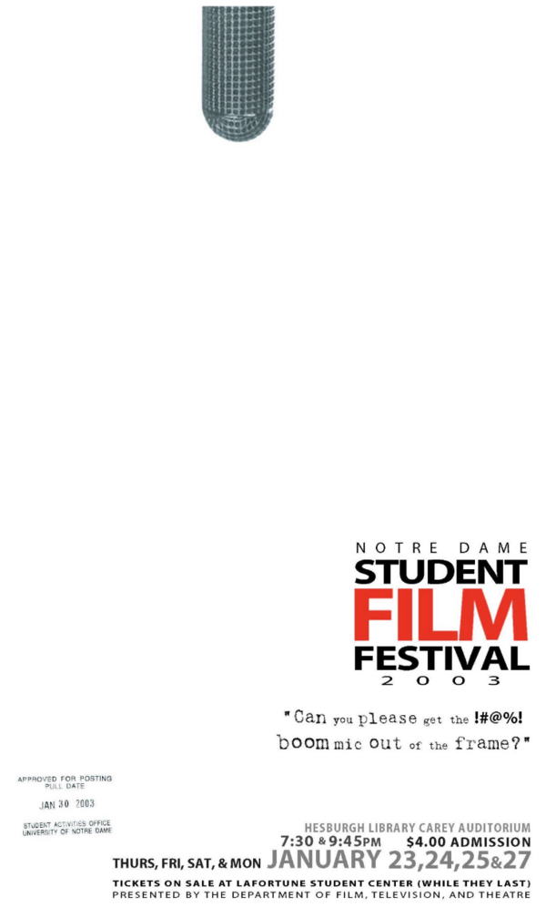 14th annual notre dame student film festival image