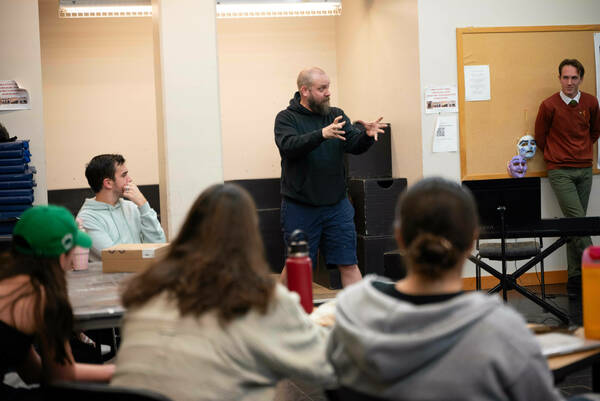 FTT Professor Matt Hawkins leading a lecture during the Musical Theatre Lab class