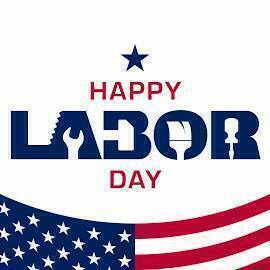 Happy Labor Day- includes American flag and blue star